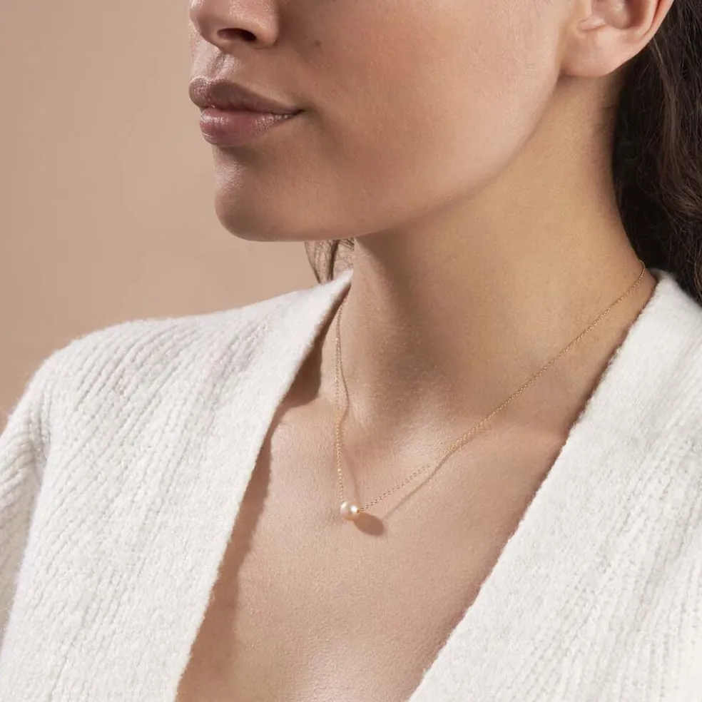 Collier Sissy Or Jaune Perle De Culture