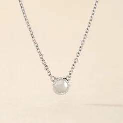 Collier Sixties Argent Blanc
