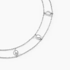 Collier Sixties Argent Blanc