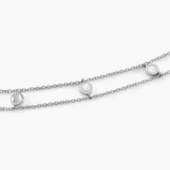 Collier Sixties Argent Blanc