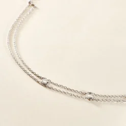 Collier Sixties Argent Blanc