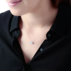 Collier Soleil D'hiver Or Blanc Diamant