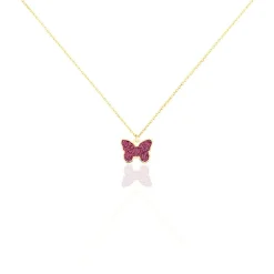 Collier Solena Papillon Or Jaune