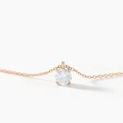 Collier Solitaire Argent Rose Lylwenn Oxyde De Zirconium