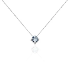 Collier Solitaire Argent Blanc Rio Santa Teresa Oxyde De Zirconium