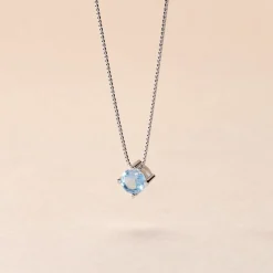 Collier Solitaire Argent Blanc Rio Santa Teresa Oxyde De Zirconium