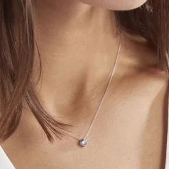 Collier Solitaire Argent Blanc Rio Santa Teresa Oxyde De Zirconium