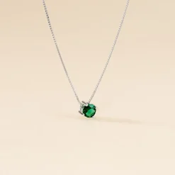 Collier Solitaire Argent Blanc Rio Santa Teresa Oxyde De Zirconium