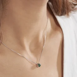 Collier Solitaire Argent Blanc Rio Santa Teresa Oxyde De Zirconium