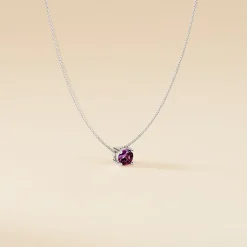 Collier Solitaire Argent Blanc Rio Santa Teresa Oxyde De Zirconium