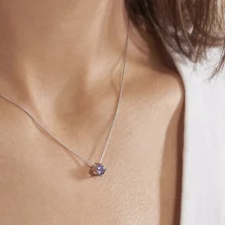 Collier Solitaire Argent Blanc Rio Santa Teresa Oxyde De Zirconium