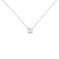 Collier Solitaire Victoria Platine Blanc Diamant