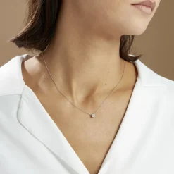 Collier Solitaire Victoria Platine Blanc Diamant