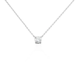 Collier Solitaire Victoria Platine Blanc Diamant