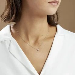 Collier Solitaire Victoria Platine Blanc Diamant