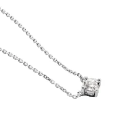 Collier Solitaire Victoria Platine Blanc Diamant