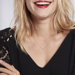 Collier Solitaire Victoria Platine Blanc Diamant