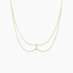 Collier Sparkle Or Jaune Oxyde De Zirconium