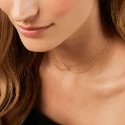 Collier Sparkle Or Jaune Oxyde De Zirconium