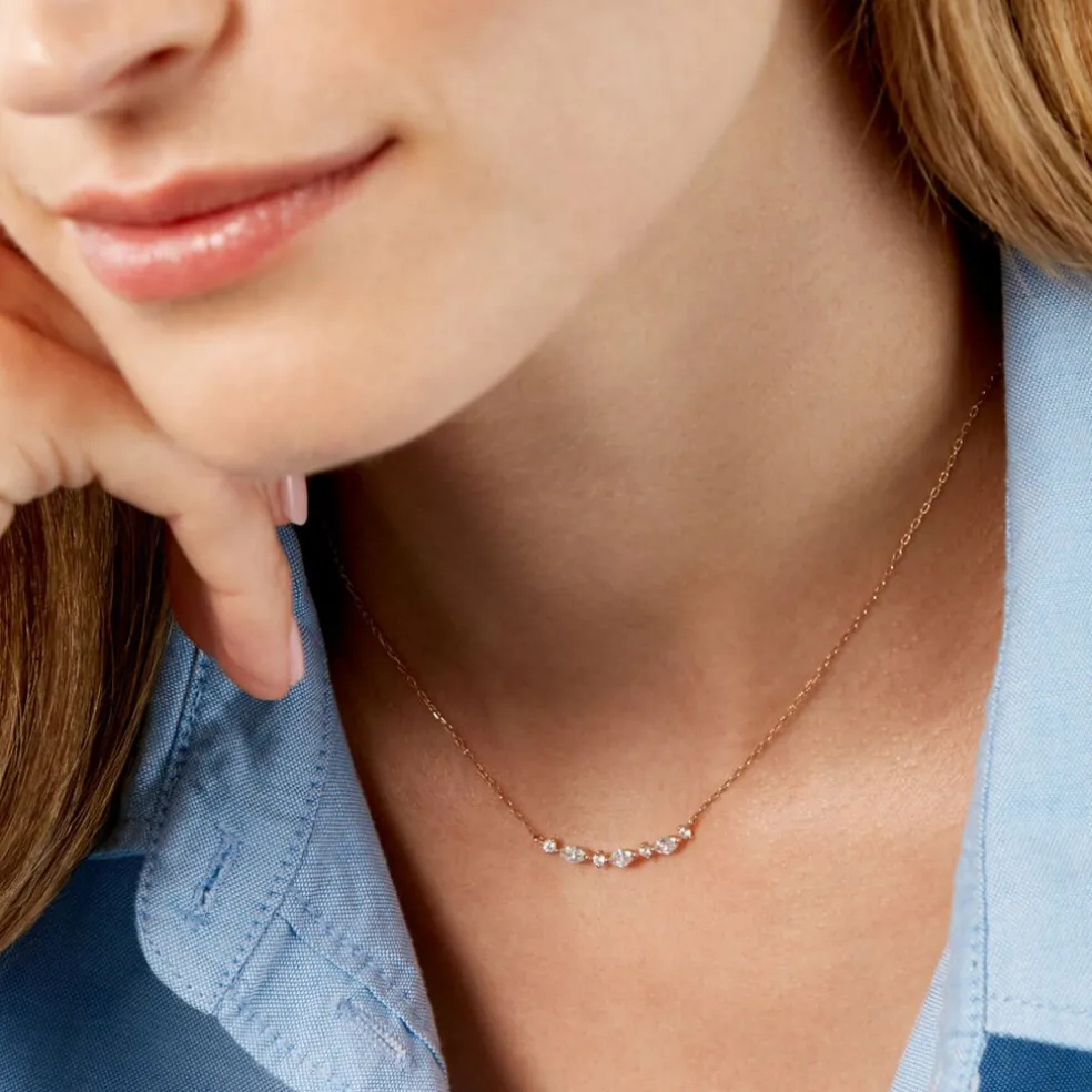 Collier Sparkle Or Jaune Oxyde De Zirconium