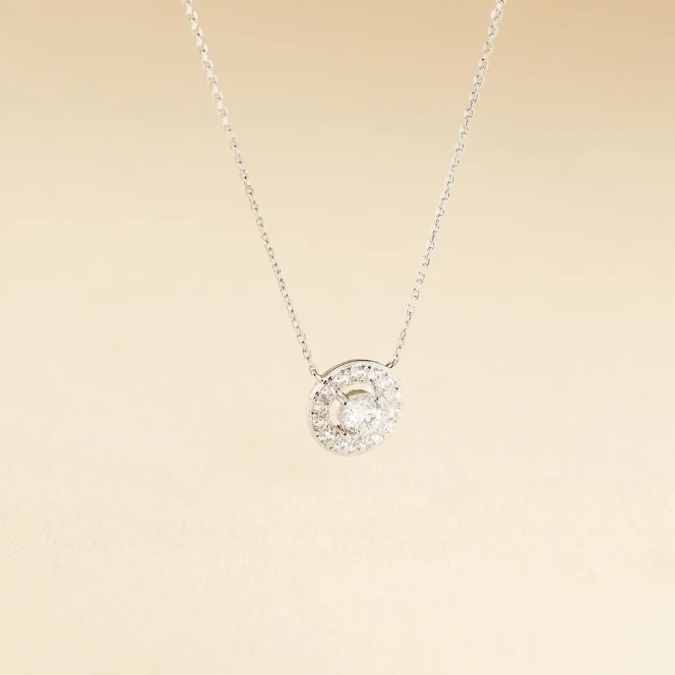 Collier Star Or Blanc Oxyde De Zirconium