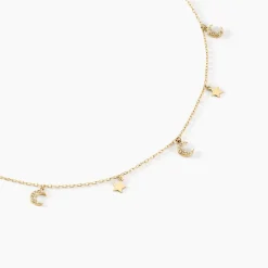 Collier Stellar Or Jaune Oxyde De Zirconium