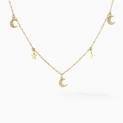 Collier Stellar Or Jaune Oxyde De Zirconium