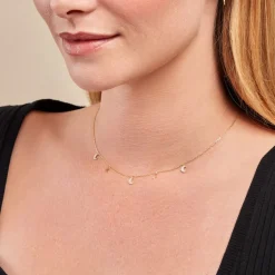 Collier Stellar Or Jaune Oxyde De Zirconium