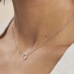 Collier Stip Or Blanc Oxyde De Zirconium