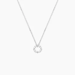 Collier Sueda Argent Blanc Oxyde De Zirconium