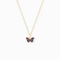 Collier Sulivia Papillon Or Jaune