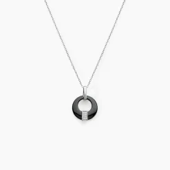 Collier Suzanne Argent Blanc Céramique Et Oxyde De Zirconium
