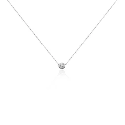 Collier Swanny Argent Blanc Oxyde De Zirconium