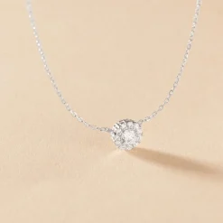 Collier Swanny Argent Blanc Oxyde De Zirconium