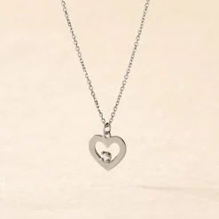 Collier Sweet Heart Or Blanc Diamant