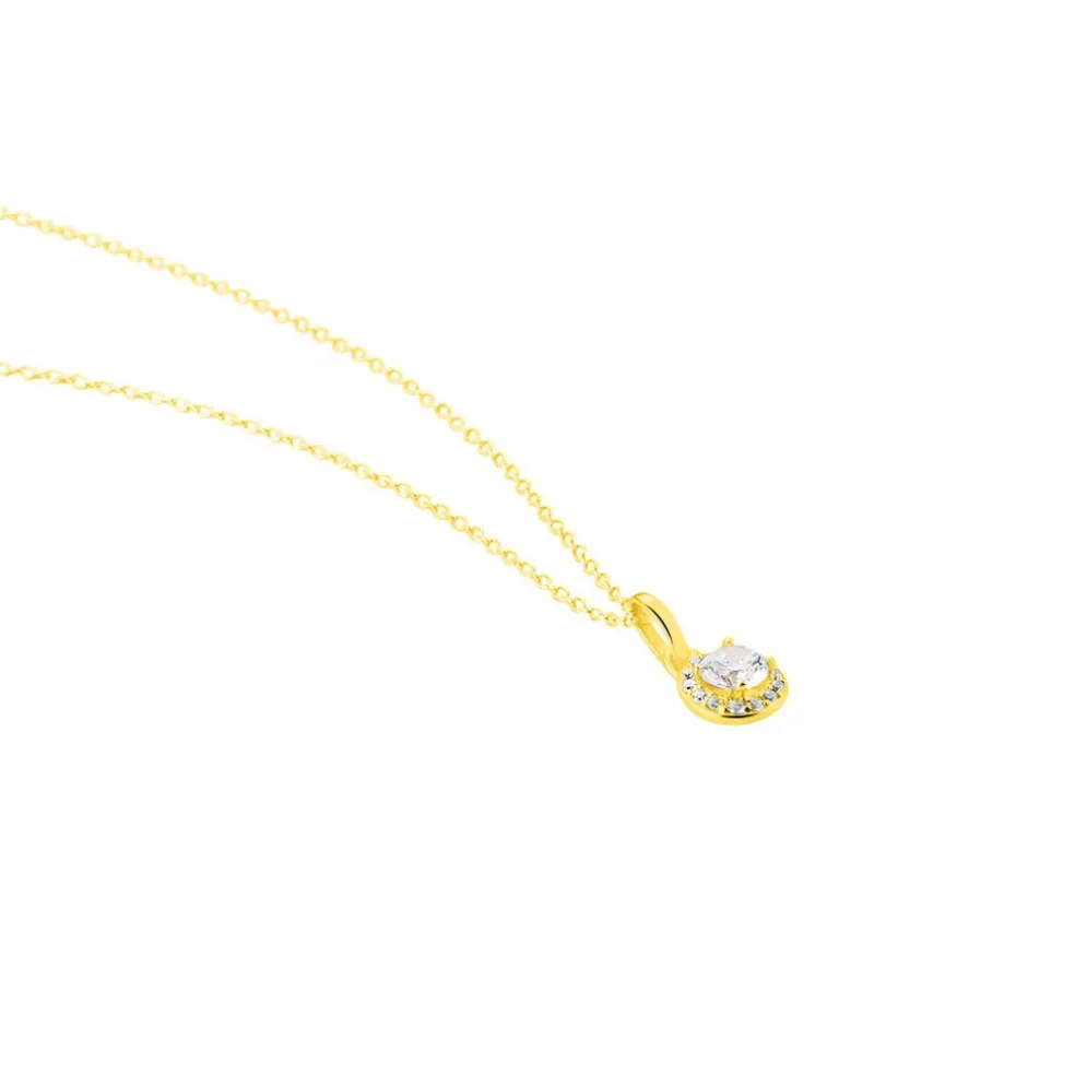 Collier Tahera Or Jaune Oxyde De Zirconium
