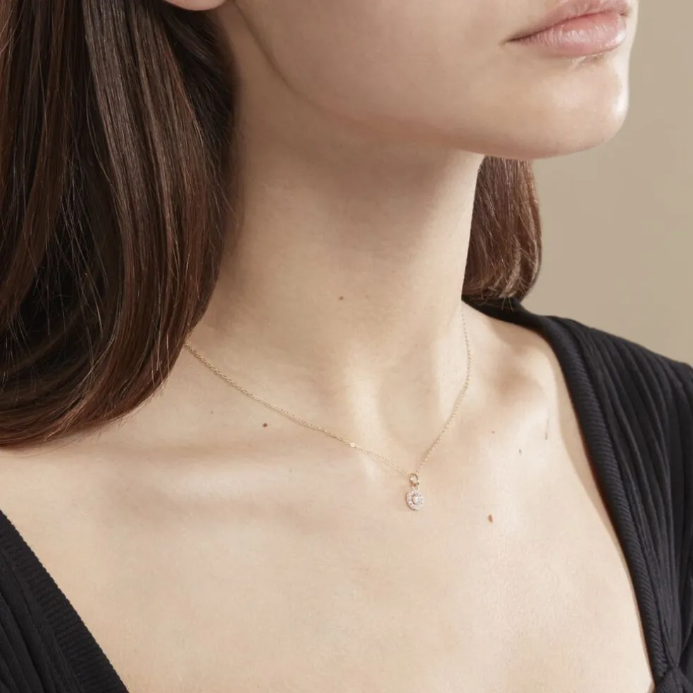 Collier Tahera Or Jaune Oxyde De Zirconium