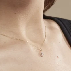 Collier Tahera Or Jaune Oxyde De Zirconium