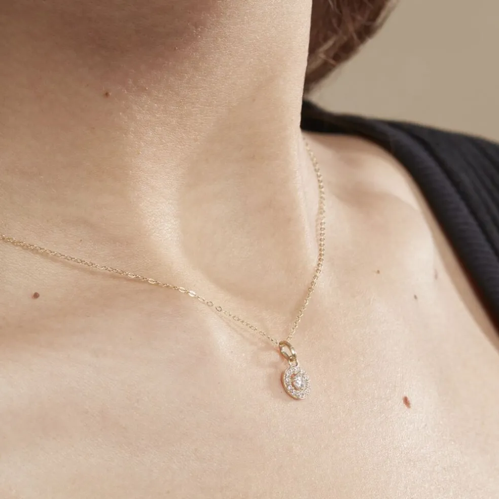 Collier Tahera Or Jaune Oxyde De Zirconium