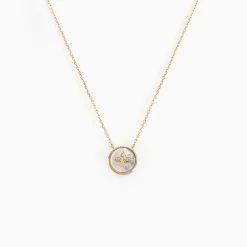 Collier Talisman Or Jaune Nacre Diamant