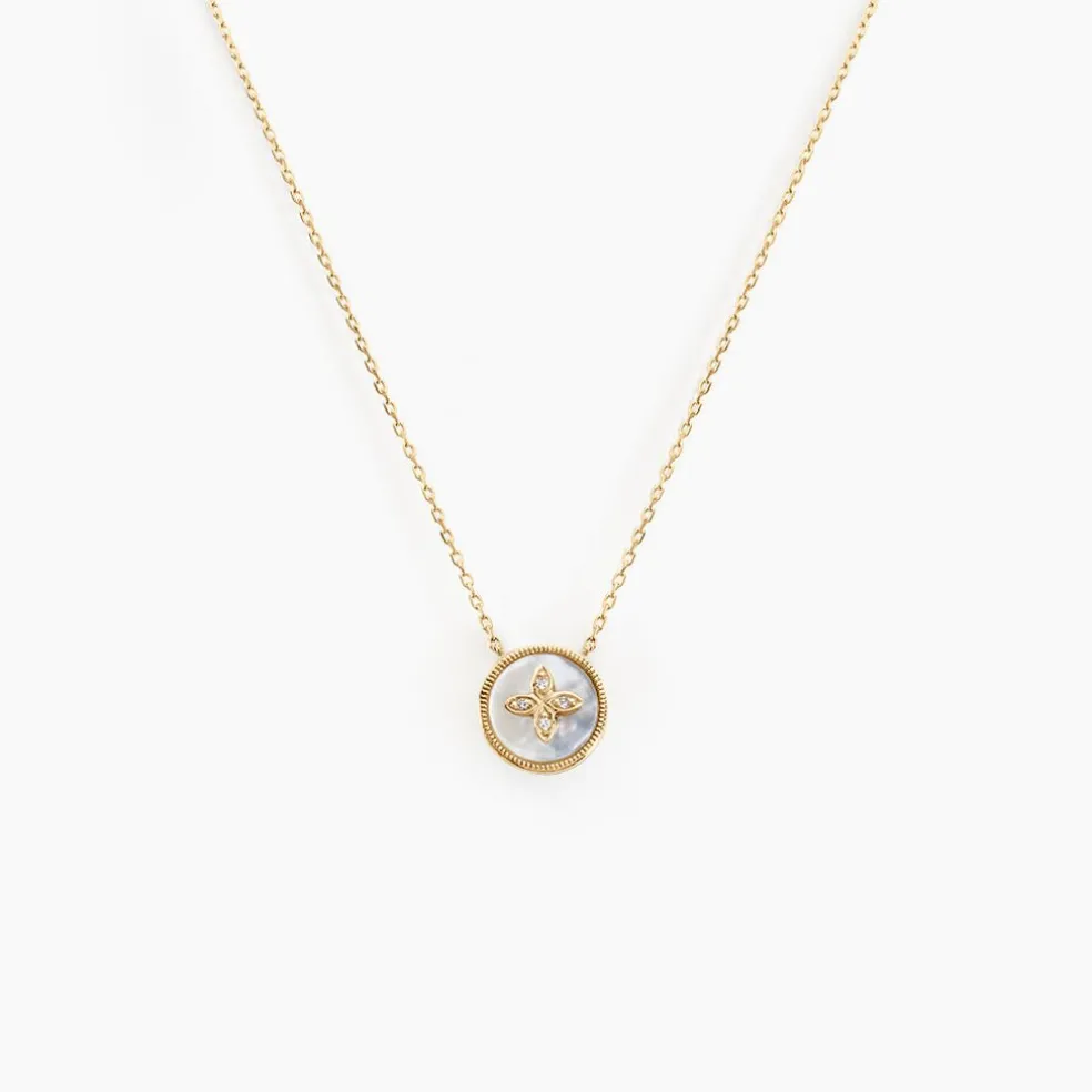 Collier Talisman Or Jaune Nacre Diamant