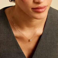 Collier Talisman Or Jaune Nacre Diamant