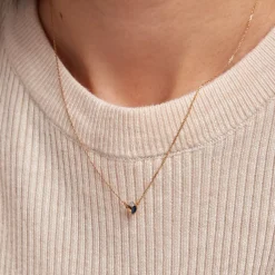 Collier Tameka Or Bicolore Saphir Diamant