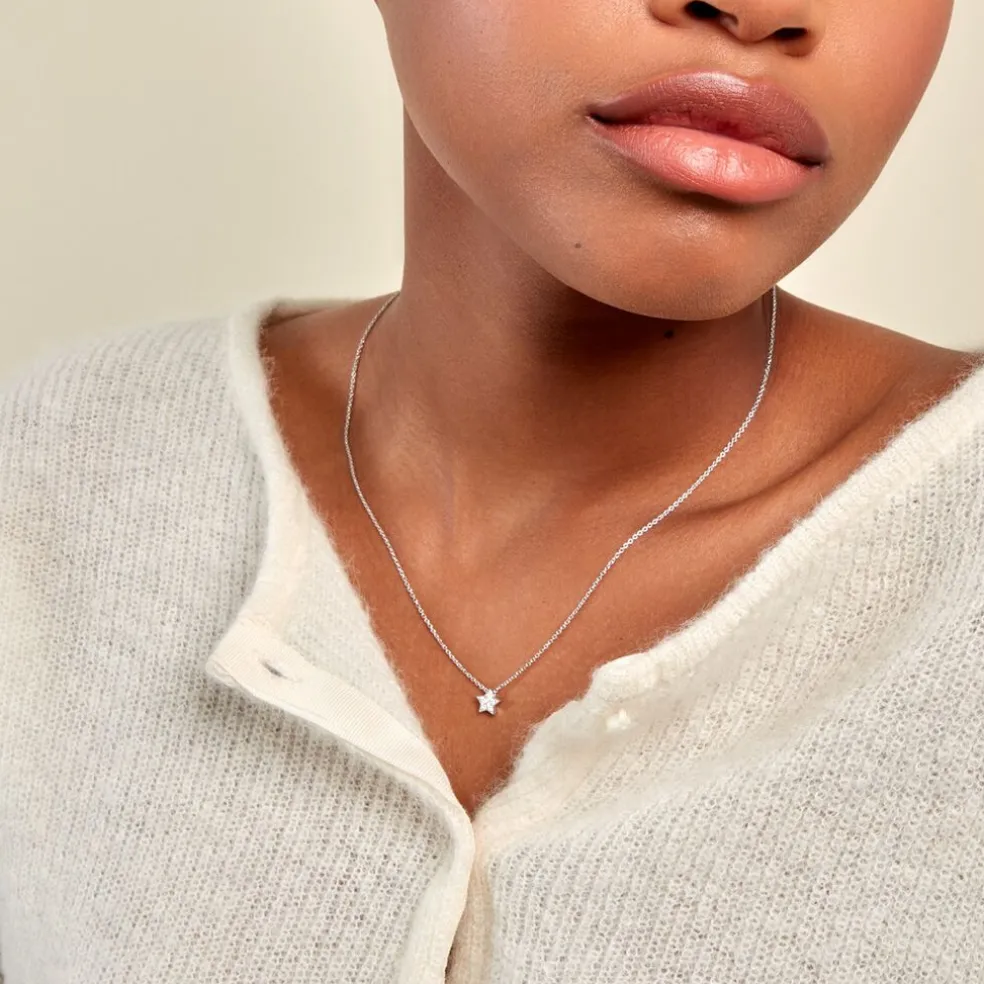 Collier Taona Argent Blanc Oxyde De Zirconium