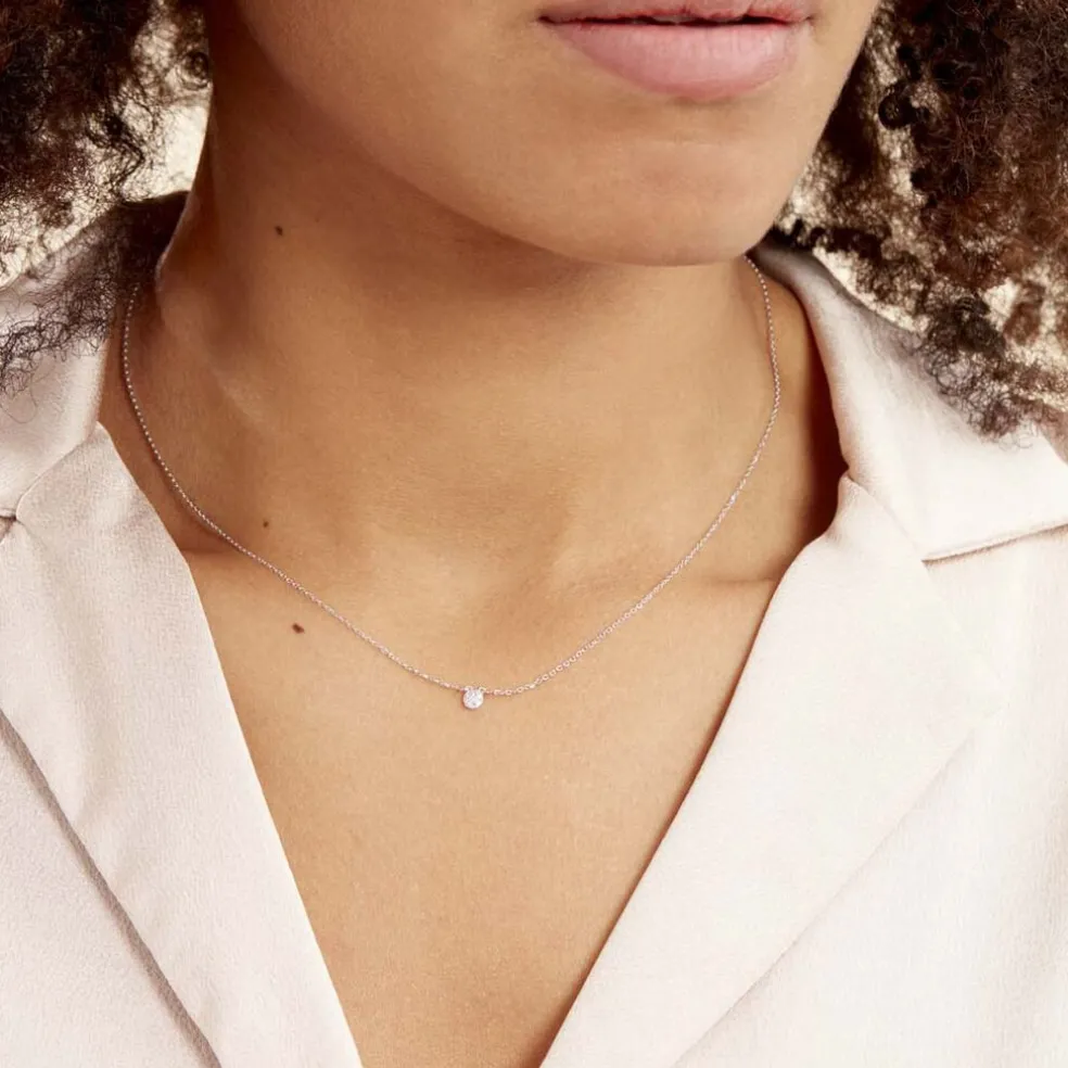 Collier Teani Or Blanc Diamant