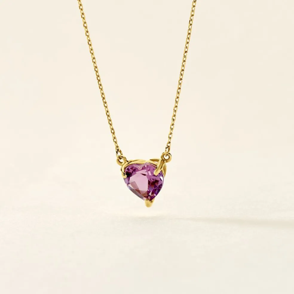 Collier Tender Love Or Jaune Améthyste