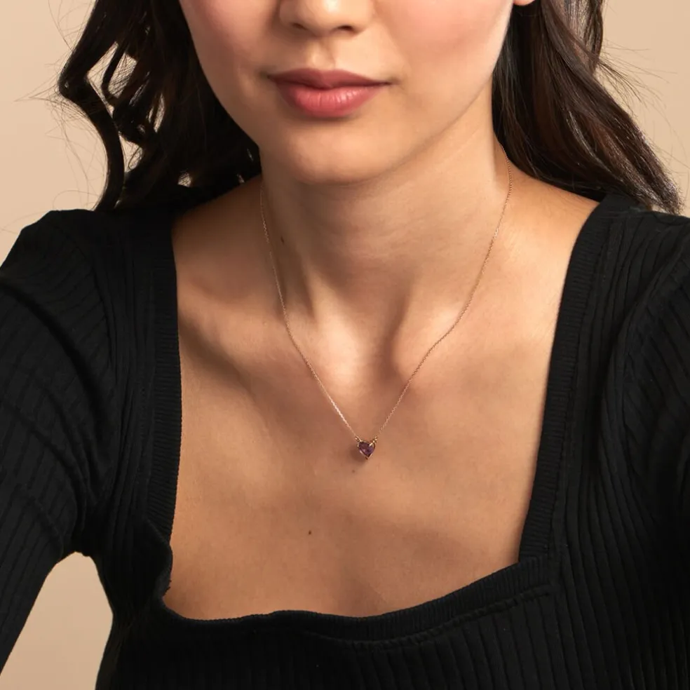 Collier Tender Love Or Jaune Améthyste