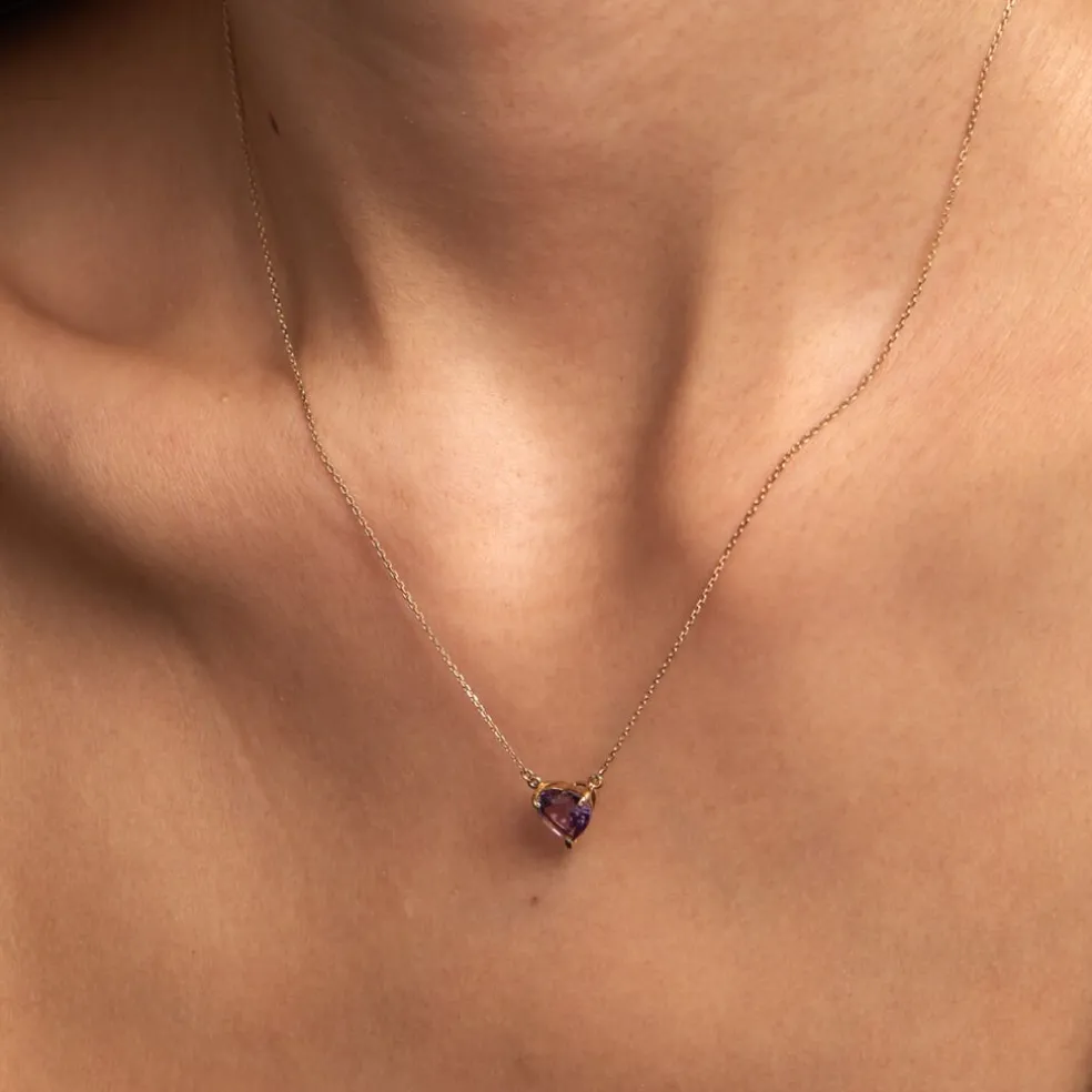 Collier Tender Love Or Jaune Améthyste