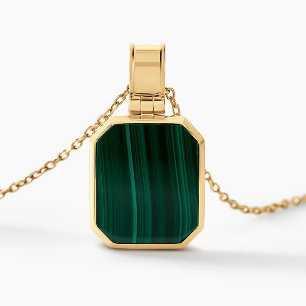 Collier Tertiussa Or Jaune Malachite