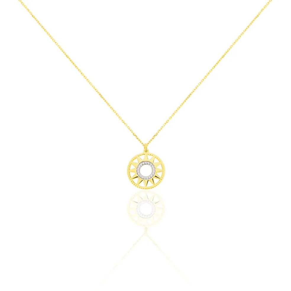 Collier Thallya Or Jaune Oxyde De Zirconium